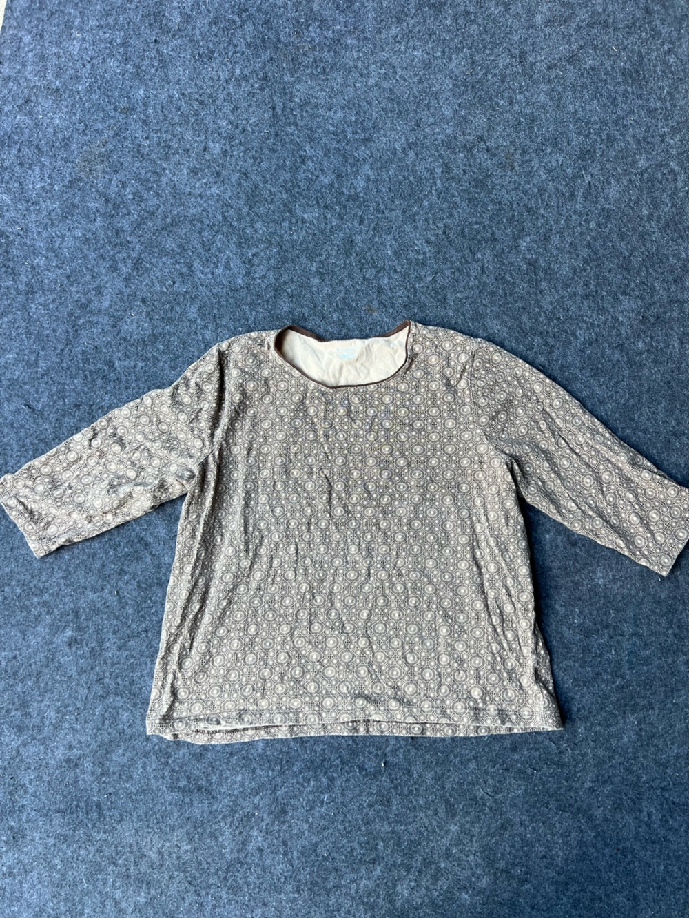 Kim Rogers geometric print top